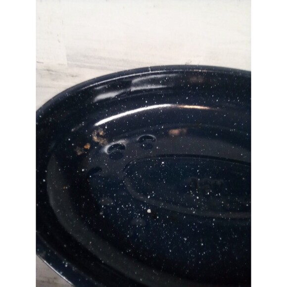 Medium Blue Roaster Pan / Great For All Occasions / Some Wear - Picture 12 of 16